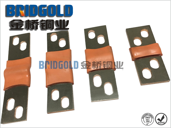 金橋生產(chǎn)的新能源汽車動(dòng)力電池銅箔軟連接產(chǎn)品，帶絕緣材料